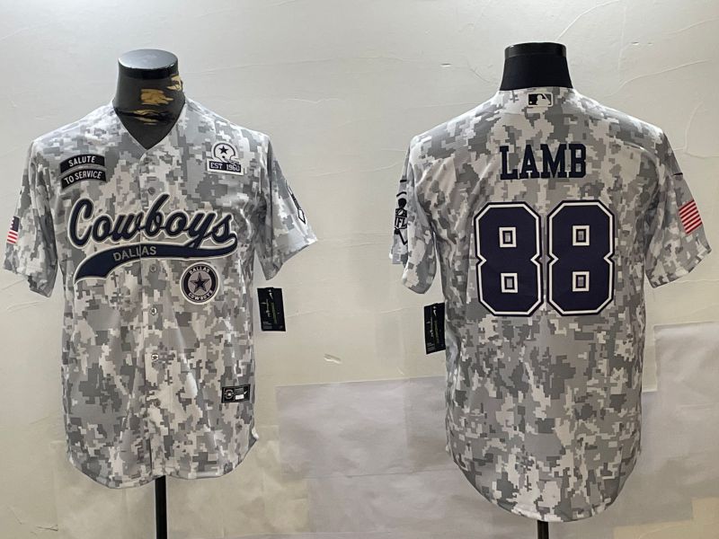 Men Dallas Cowboys 88 Lamb Nike Arctic Camo 2024 Salute to Service Limited NFL Jersey style 2